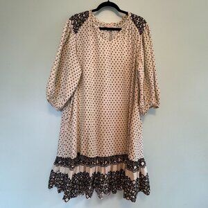 Knox Rose Boho Prairie Cottagecore Midi Dress L Tiered A-Line -Large -  HS0258